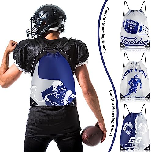 12 Pcs Football Fan Drawstring Backpacks Football Party Favors for Cowboys