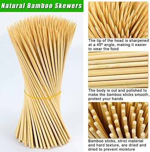 Hysagtek 300 Pcs Bamboo Skewers for BBQ and Chocolate Fountain