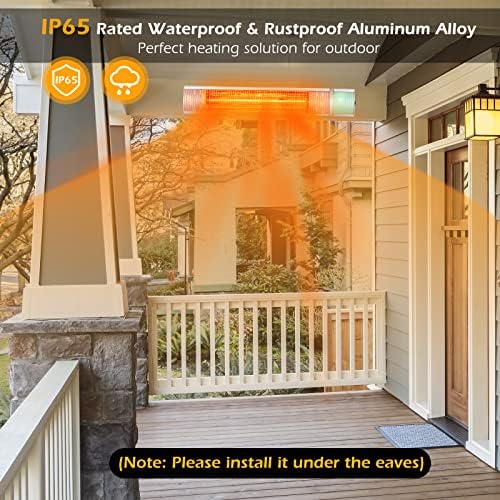 Tangkula 1500W Wall Mounted Patio Heater with Remote Control and 3 Power Settings