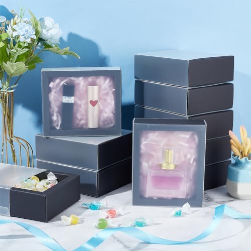 BENECREAT 12 Pack Kraft Gift Boxes with PVC Window