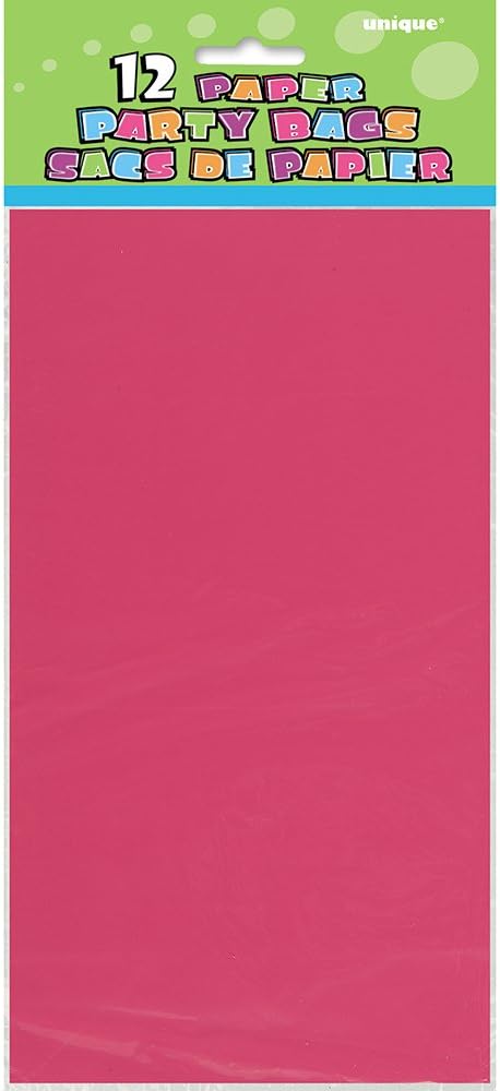 Vibrant Hot Pink Party Bags - Pack of 12