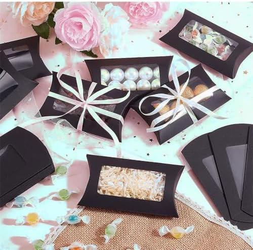50Pcs Mini Cookie Box with Window Gift Packaging for Parties