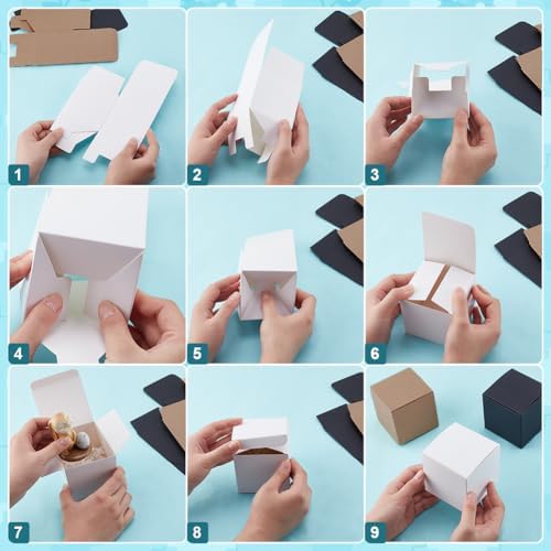 PH PandaHall 30PCS Black Square Gift Boxes for Small Gifts