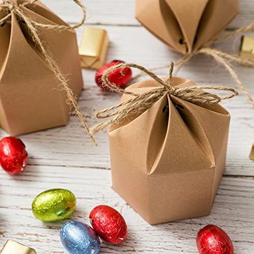 50 Pack Mini Paper Gift Boxes with Twine