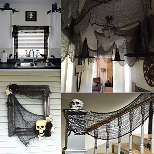 Whaline Halloween Black Creepy Cloth 276x87 Inch Spooky Decoration