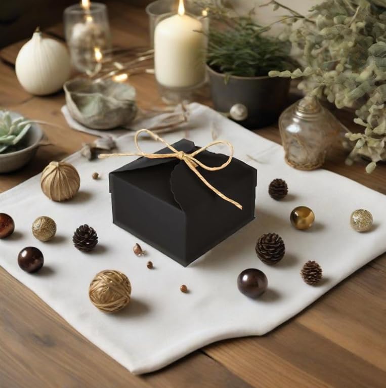 20pcs Black 9x9x5cm Bakery Gift Boxes for Cakes and Treats