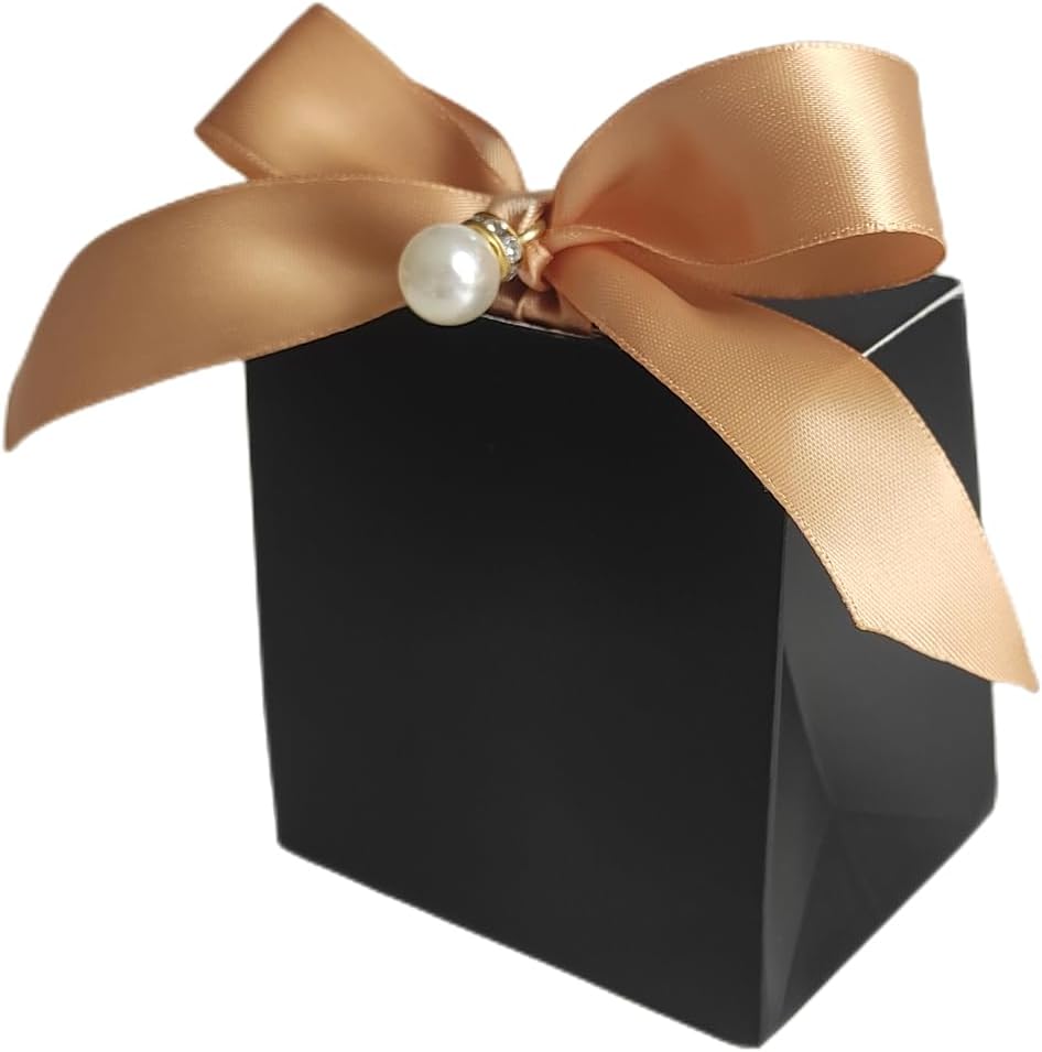 100pcs Gift Boxes with Gold Ribbon and Pearls