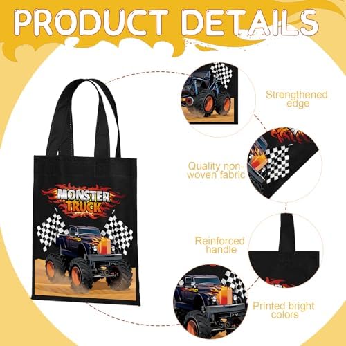 Ferraycle Truck Party Favor Bags with Handles 24 Pcs