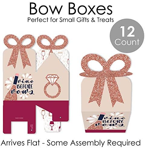Big Dot of Happiness Vino Before Vows Bow Boxes Set of 12