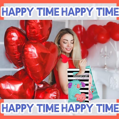 Frienda 100 Plastic Valentine Gift Bags with Handle