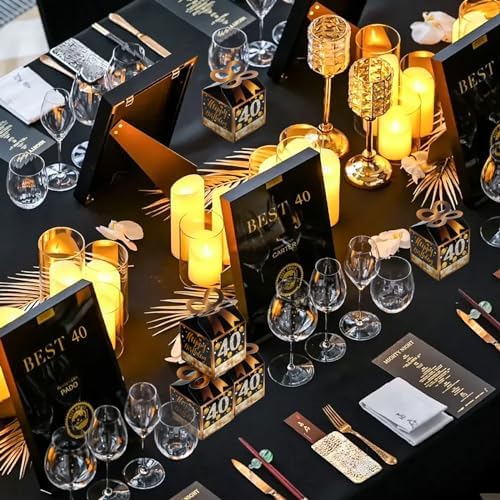 50 Gold Themed Square Birthday Favor Boxes