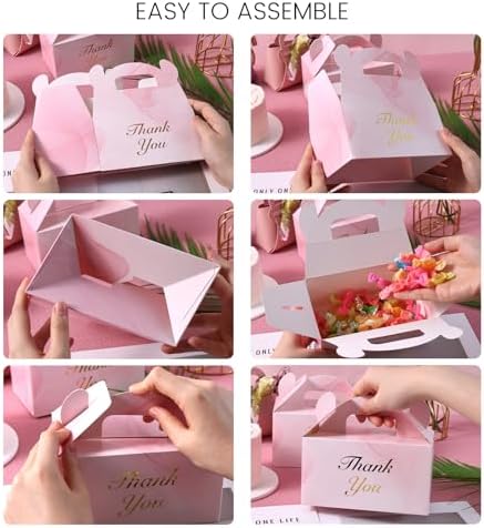 VGOODALL 16PCS Mini Pink Marble Gift Boxes