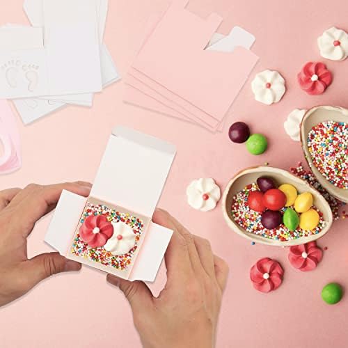 100 Pack Baby Shower Favor Boxes with Ribbon