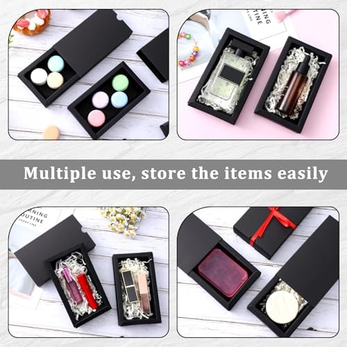 Telooco 30 Pack Black Kraft Gift Boxes