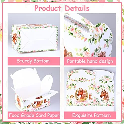 Fangleland 12Pcs Horse Party Favor Boxes for Birthday Supplies