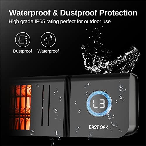 EAST OAK 3000W Wall Mounted Electric Patio Heater with IP65 Waterproof Remote Control