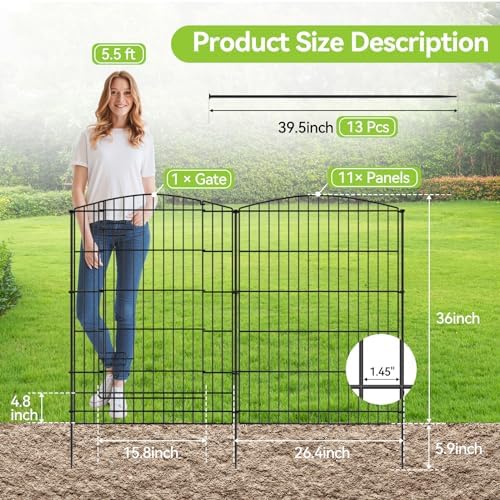 INJOPEXI Decorative Garden Fence 26ft x 36in