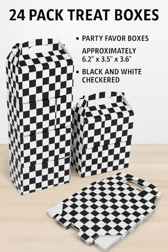 Oojami 24 Pack Checkered Gable Gift Boxes