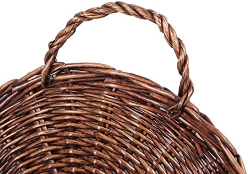 JJSQ Handmade Woven Wicker Hanging Storage Basket Brown 142x118x47 Inch