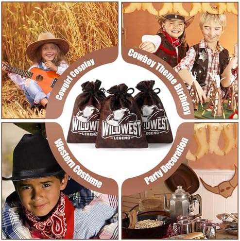 RICHNESS Cowboy Themed Gift Bags 4x6 Inches Pack of 12