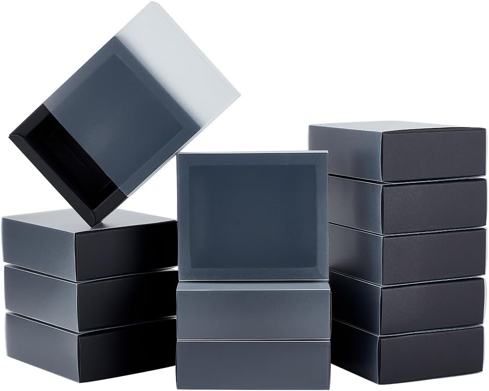 BENECREAT 12 Pack Kraft Gift Boxes with PVC Window