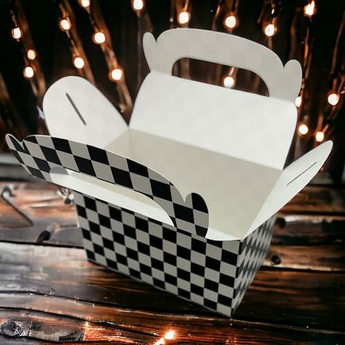 Oojami 24 Pack Checkered Gable Gift Boxes