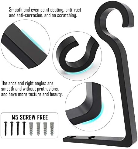 QIEGL 6 Inch Metal Plant Hook 2 Pack Black