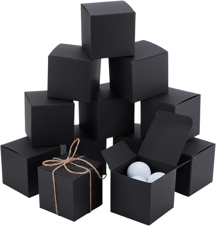 PH PandaHall 30PCS Black Square Gift Boxes for Small Gifts