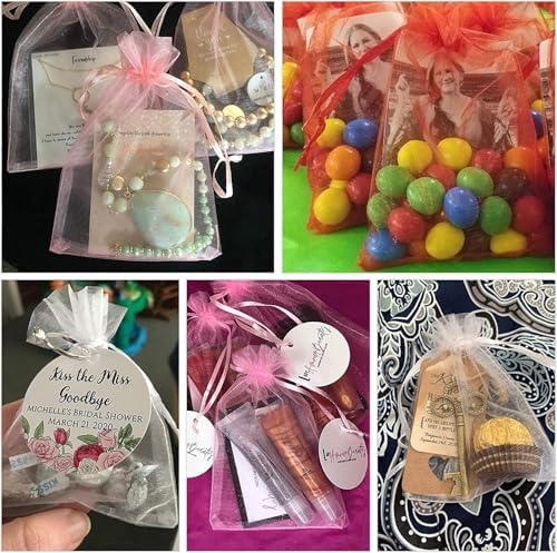 ANZNKU 100 Pack Assorted Organza Gift Bags 5x7 Inch