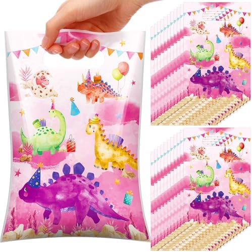 100 Pcs Watercolor Dinosaur Party Favor Bags