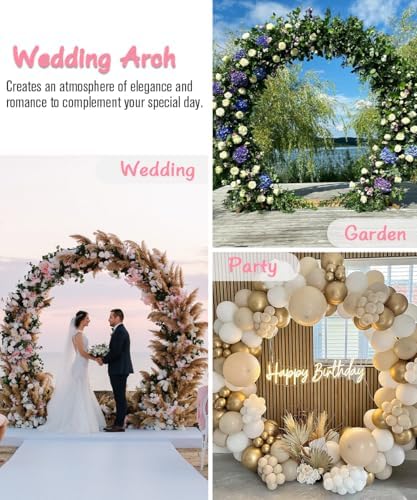 Queension Metal Arch Backdrop Stand 8ft Wide 7ft High Black