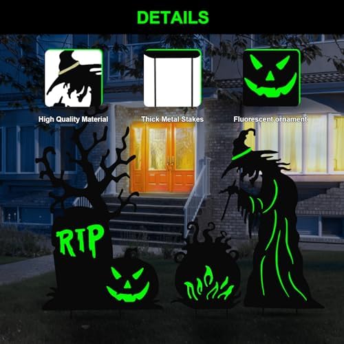 BRIGHTDECK Halloween Yard Signs 3 Pack Outdoor Decorations