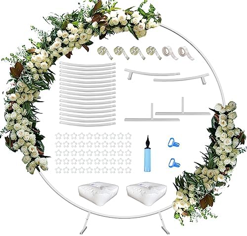 Queension 7 Ft Metal Wedding Arch with Balloon Kit