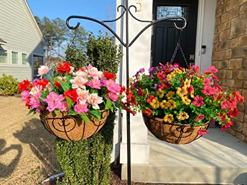 HyeFlora Hanging Flower Basket with Artificial Bougainvillea