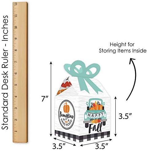 Big Dot of Happiness Happy Fall Truck Bow Boxes Set of 12