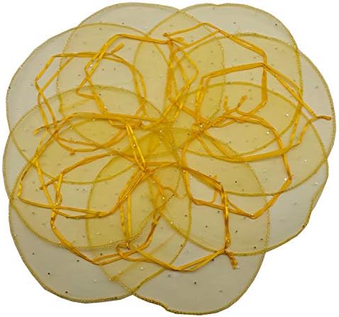 100pcs Gold Sheer Organza Favor Bags