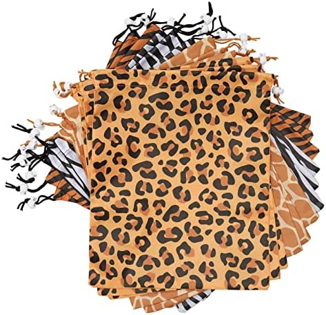 Blue Panda 12 Pack Animal Print Drawstring Gift Bags