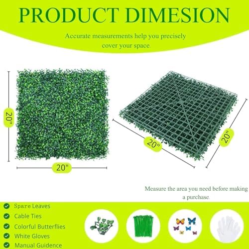 HWT 12 Pcs 20x20 Grass Wall Backdrop Decor