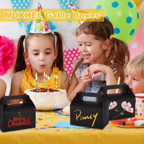 MUXHEL 50 Pcs Black Treat Boxes for Parties