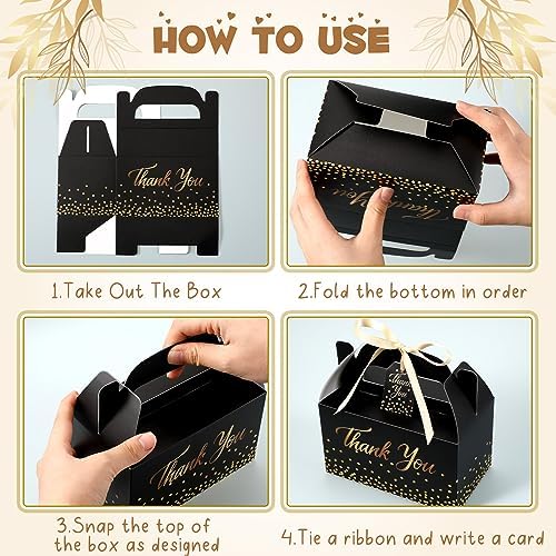 Qilery 24 Thank You Treat Boxes with Card and Ribbon 1