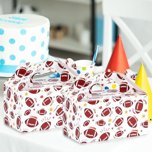 VGOODALL 16PCS Football Treat Boxes for Kids Birthday Party