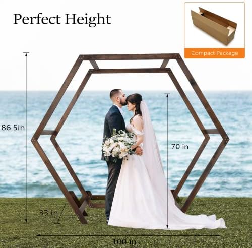VINGLI Wooden Wedding 7FT Arbor for Ceremony