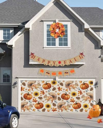 Fall Garage Door Banner Cover 7x8 ft Decor