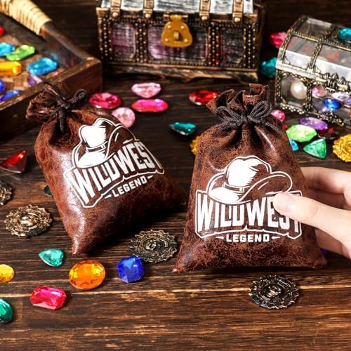 RICHNESS Cowboy Themed Gift Bags 4x6 Inches Pack of 12