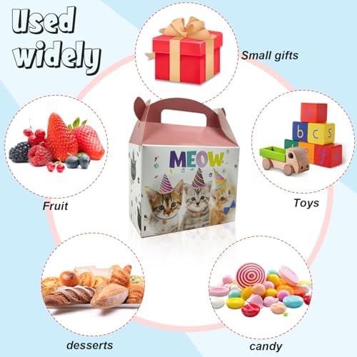 10 Pcs Foldable Cat Gift Boxes for Parties