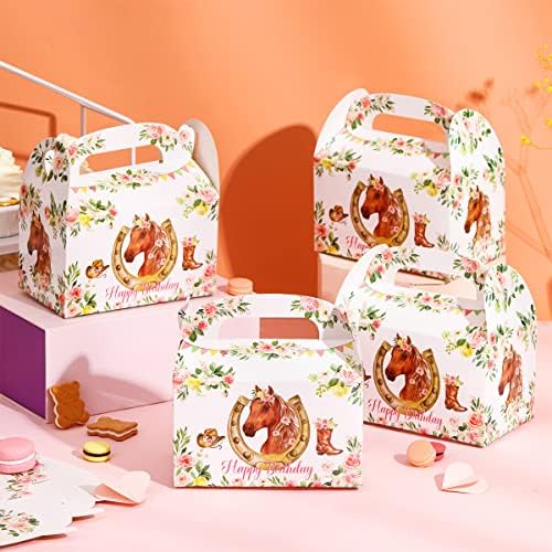 Fangleland 12Pcs Horse Party Favor Boxes for Birthday Supplies