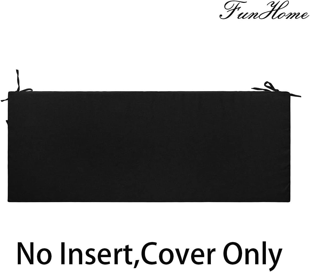 FUNHOME Outdoor Bench Cushion Cover Black