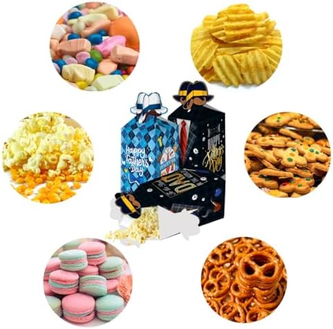 LOONELO Fathers Day Favor Boxes 12 Pcs Blue Cardboard Treat Gift Boxes