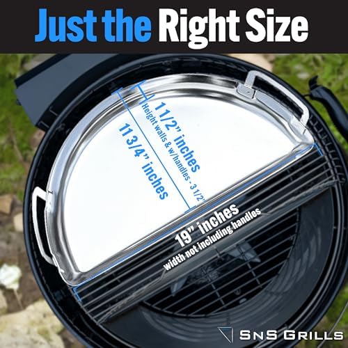 SnS Grills Drip N Griddle Pan 3-in-1 Kettle Grill Accessory