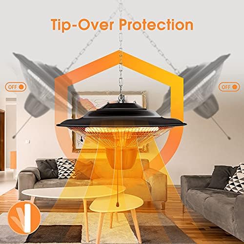 TRUSTECH 1500W Hanging Patio Heater with 3s Fast Heating and IP34 Waterproof